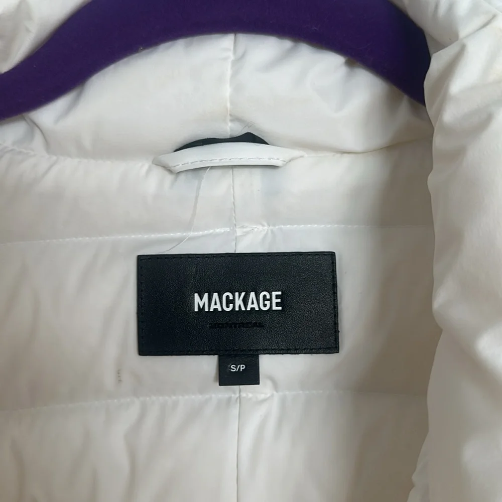GORGEOUS MACKAGE goose down white wrap jacket S - Picture 10 of 17